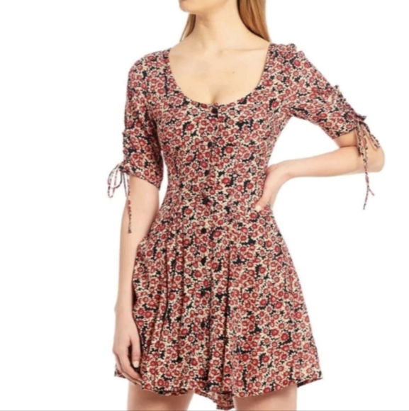 NEW $128 Free People Laced Up Mini Dress Large - Picture 2 of 16